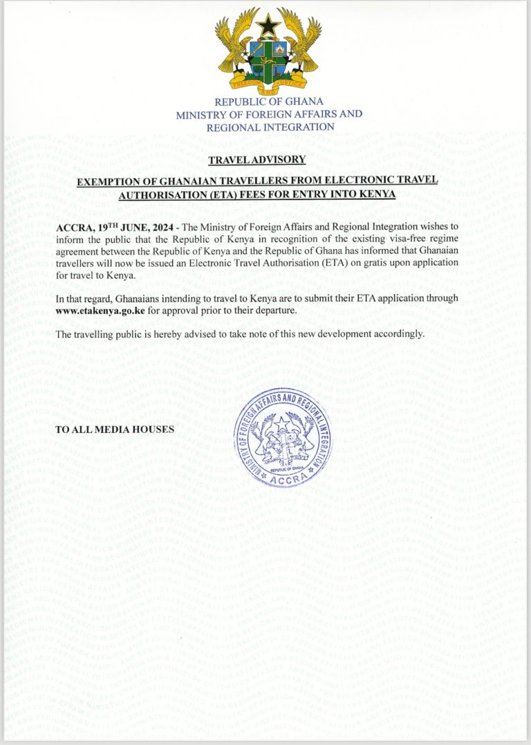Ghanaian Travelers Eligible For Free Electronic Travel Authorization To